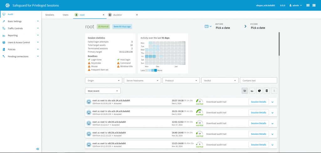 One Identity Safeguard for privileged sessions